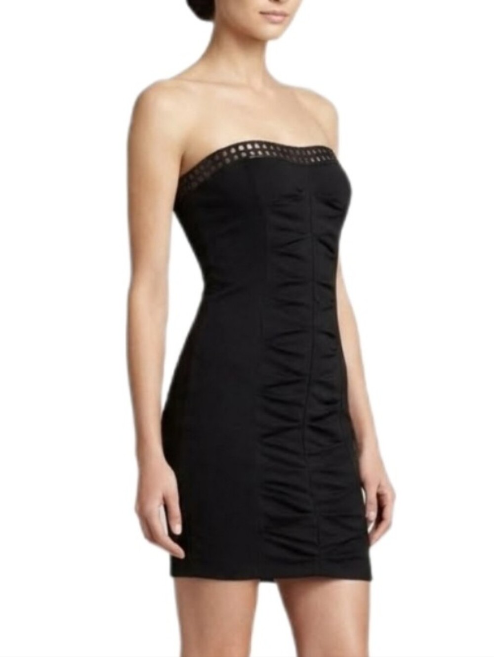 Love Tease Dress Studded Ruched Bodycon Strapless Black Size 5